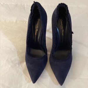 Gianvito Rossi Black Suede Fringe Stiletto Heels